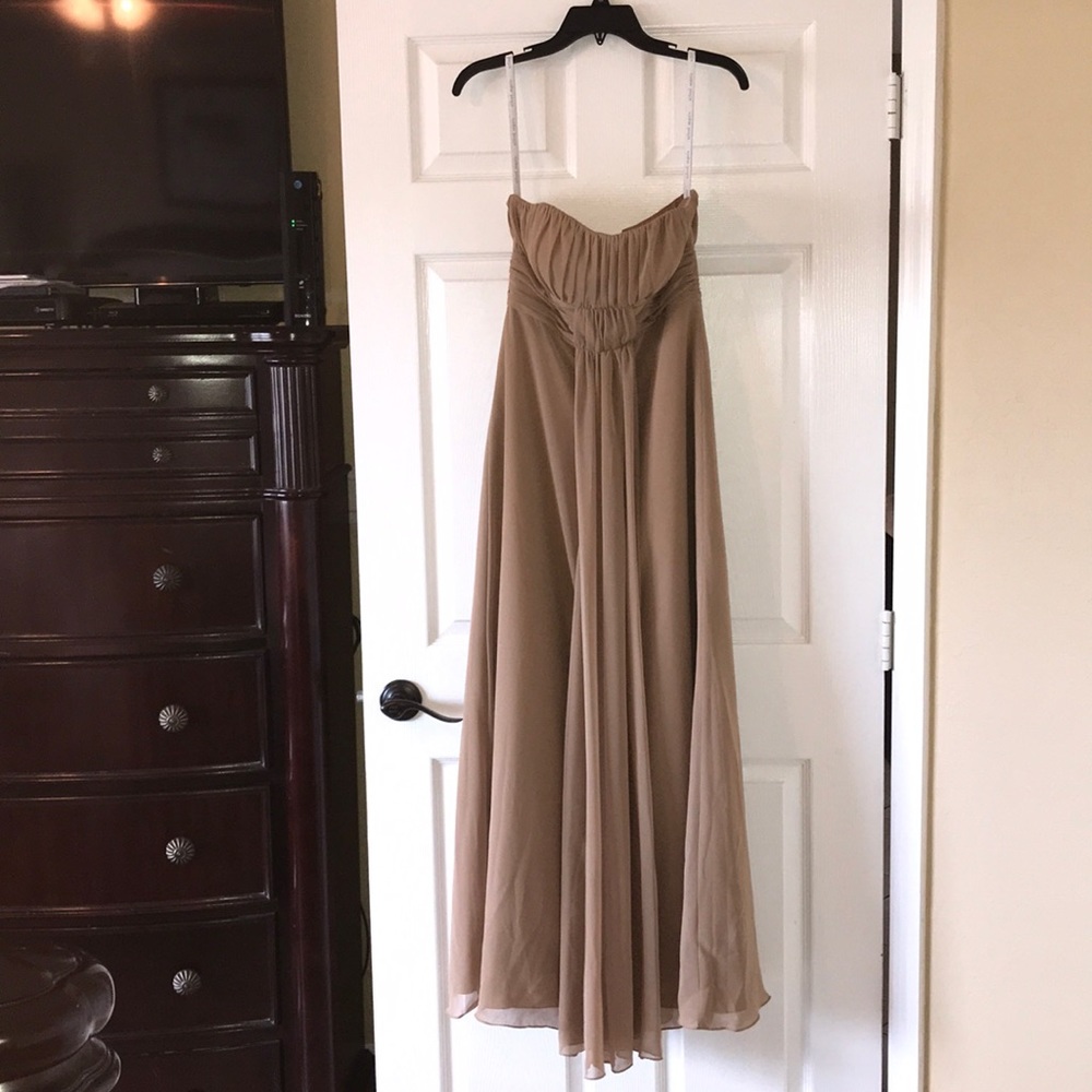 Alfred Angelo Long Chiffon Harvest Gold Dress